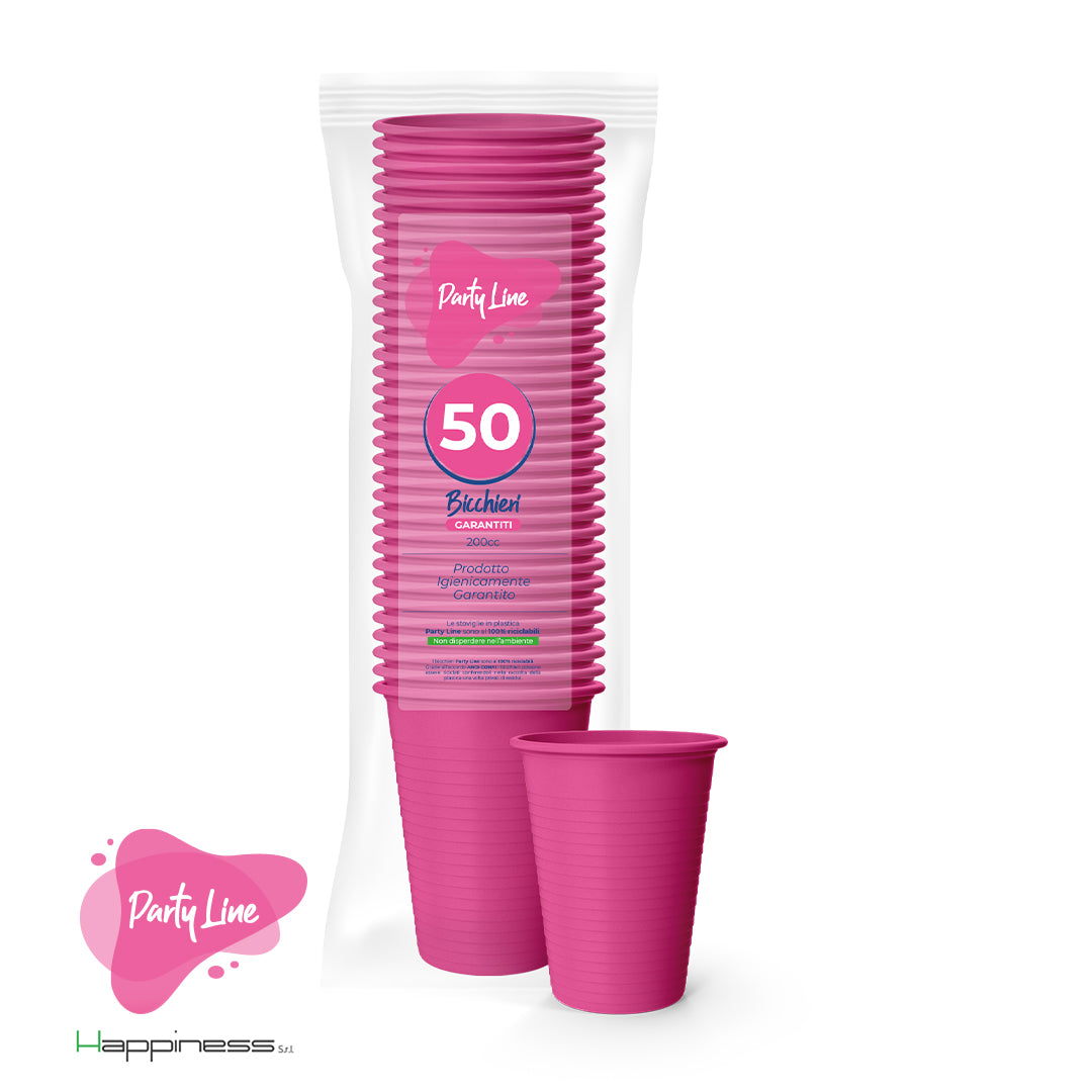 PARTY LINE BICCHIERI ACQUA MONOUSO COLORATI