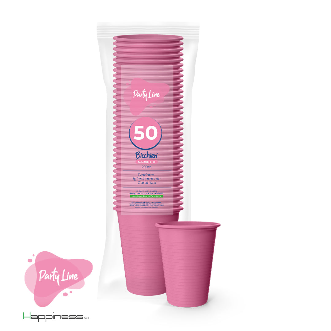 PARTY LINE BICCHIERI ACQUA MONOUSO COLORATI