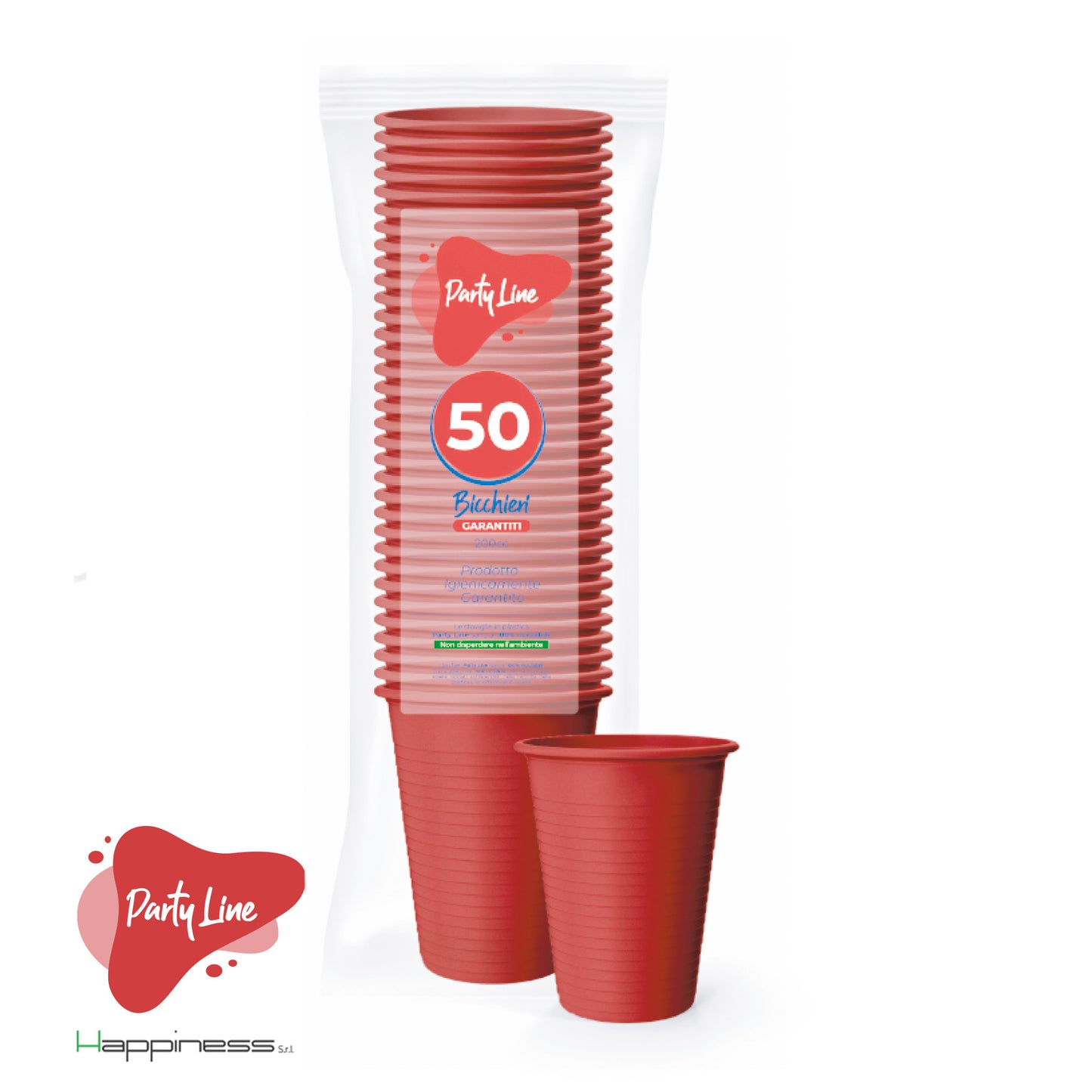 PARTY LINE BICCHIERI ACQUA MONOUSO COLORATI