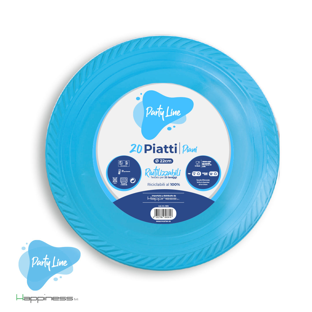 PARTY LINE PIATTI MONOUSO COLORATI 22 CM