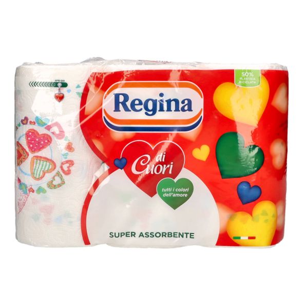 REGINA ASCIUGATUTTO DI CUORI 3 ROTOLI