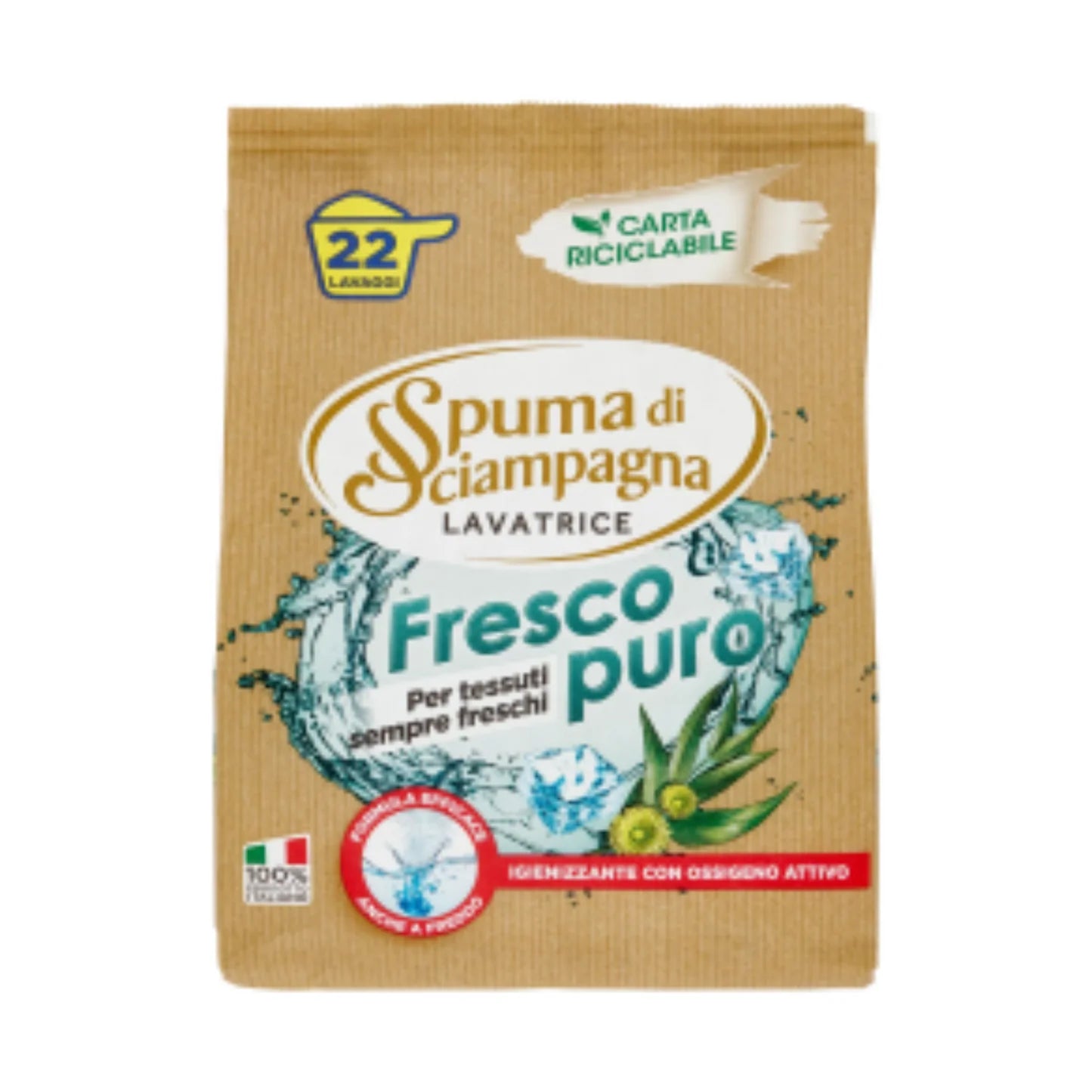 SPUMA DI SCIAMPAGNA DETERSIVO IN POLVERE 22 MISURINI FRESCO PURO