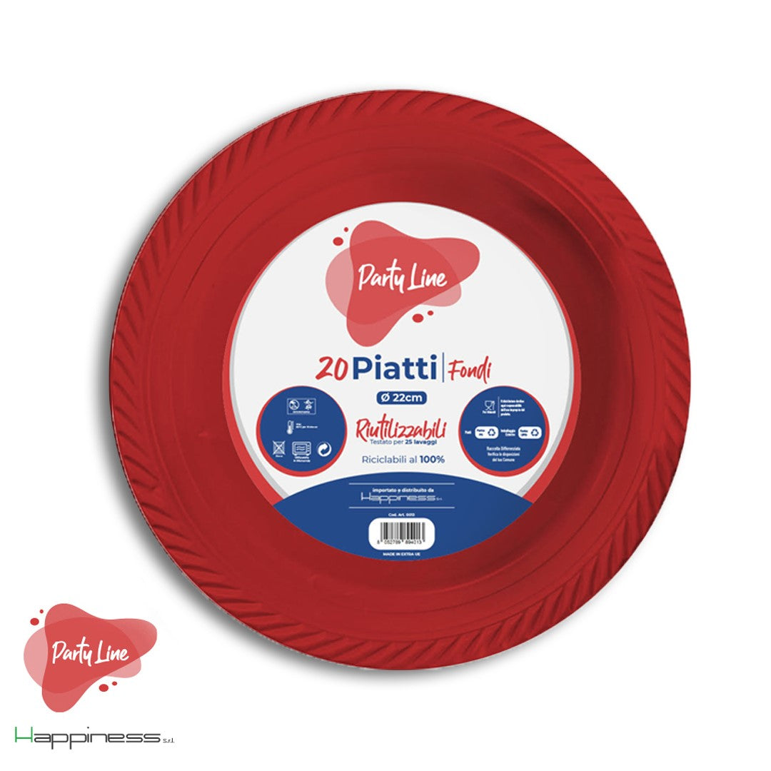 PARTY LINE PIATTI MONOUSO COLORATI 22 CM