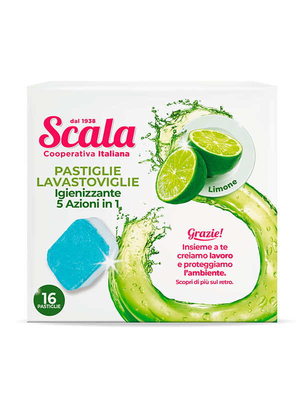 SCALA PASTIGLIE LAVASTOVIGLIE LIMONE 5 IN 1 16 TAB - I negozi del sottocosto