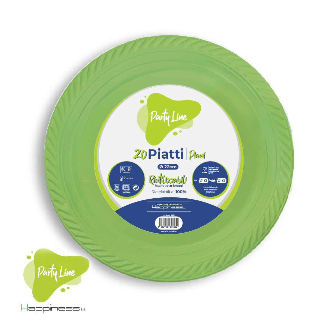 PARTY LINE PIATTI MONOUSO COLORATI 22 CM