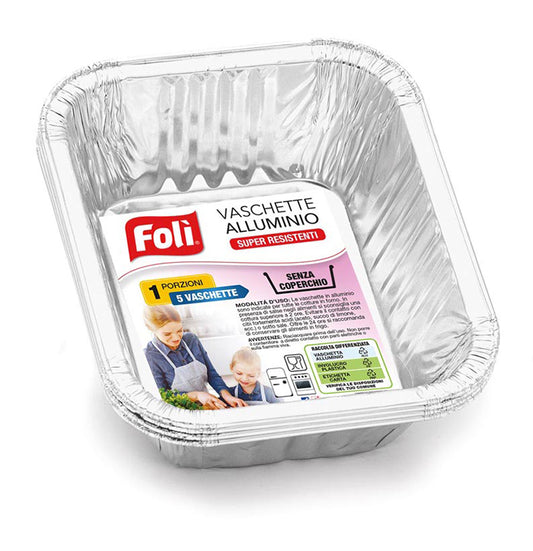 FOLI VASCHETTE ALLUMINIO SENZA COPERCHIO 1 PORZIONE