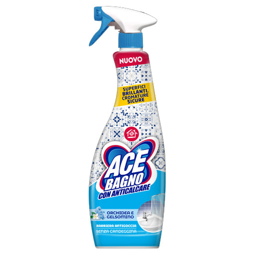 ACE SGRASSATORE SPRAY BAGNO 600ML CON ANTICALCARE SENZA CANDEGGINA