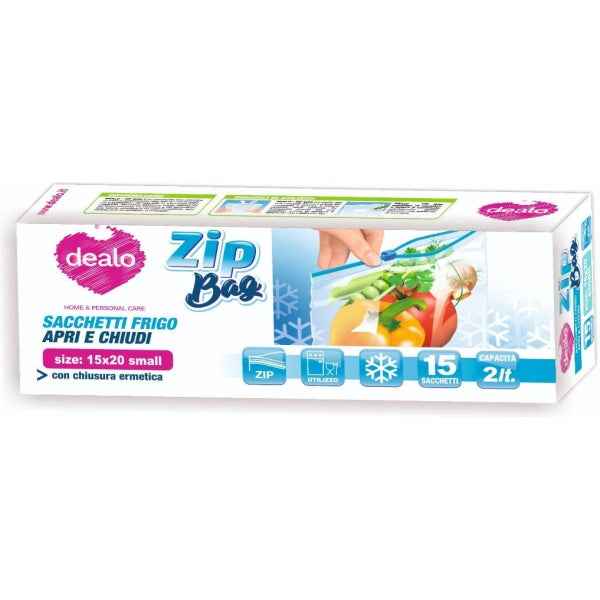 DEALO ZIP BAG SMALL 15x20 cm SACCHETTI ALIMENTI DEALO