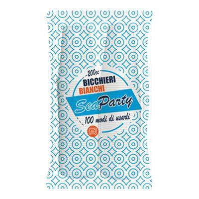 SEA PARTY BICCHIERI ACQUA RIUTILIZZABILI 200 CC BIANCHI