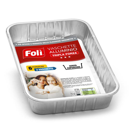 FOLI VASCHETTE ALLUMINIO TRIPLA FORZA 6 PORZIONI