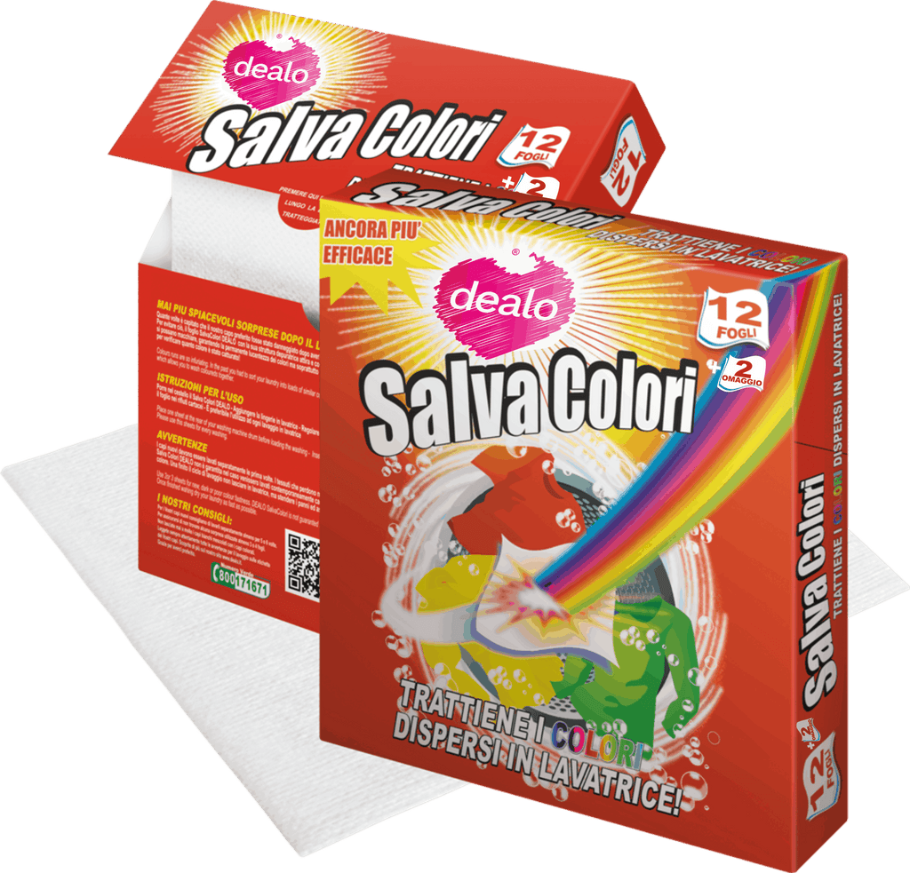 Dealo SalvaColori Bucato 12 Fogli Detersivo Bucato DEALO