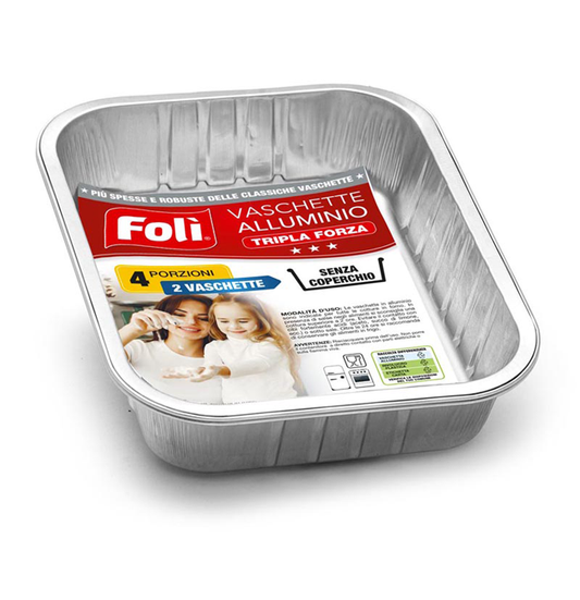 FOLI VASCHETTE ALLUMINIO TRIPLA FORZA 4 PORZIONI