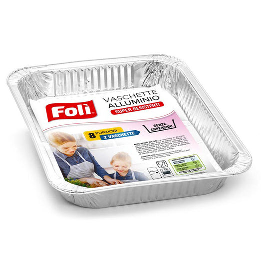 FOLI VASCHETTE ALLUMINIO SENZA COPERCHIO 8 PORZIONI