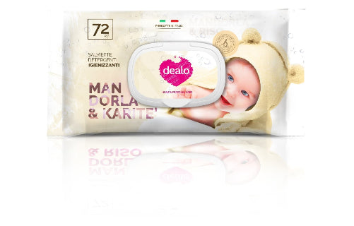 Dealo Salviettine igienizzanti Baby 72 Pz Mandorla e Karite