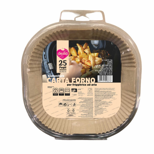 DEALO CONTENITORI IN CARTA FORNO 25 FOGLI 16x16 CM