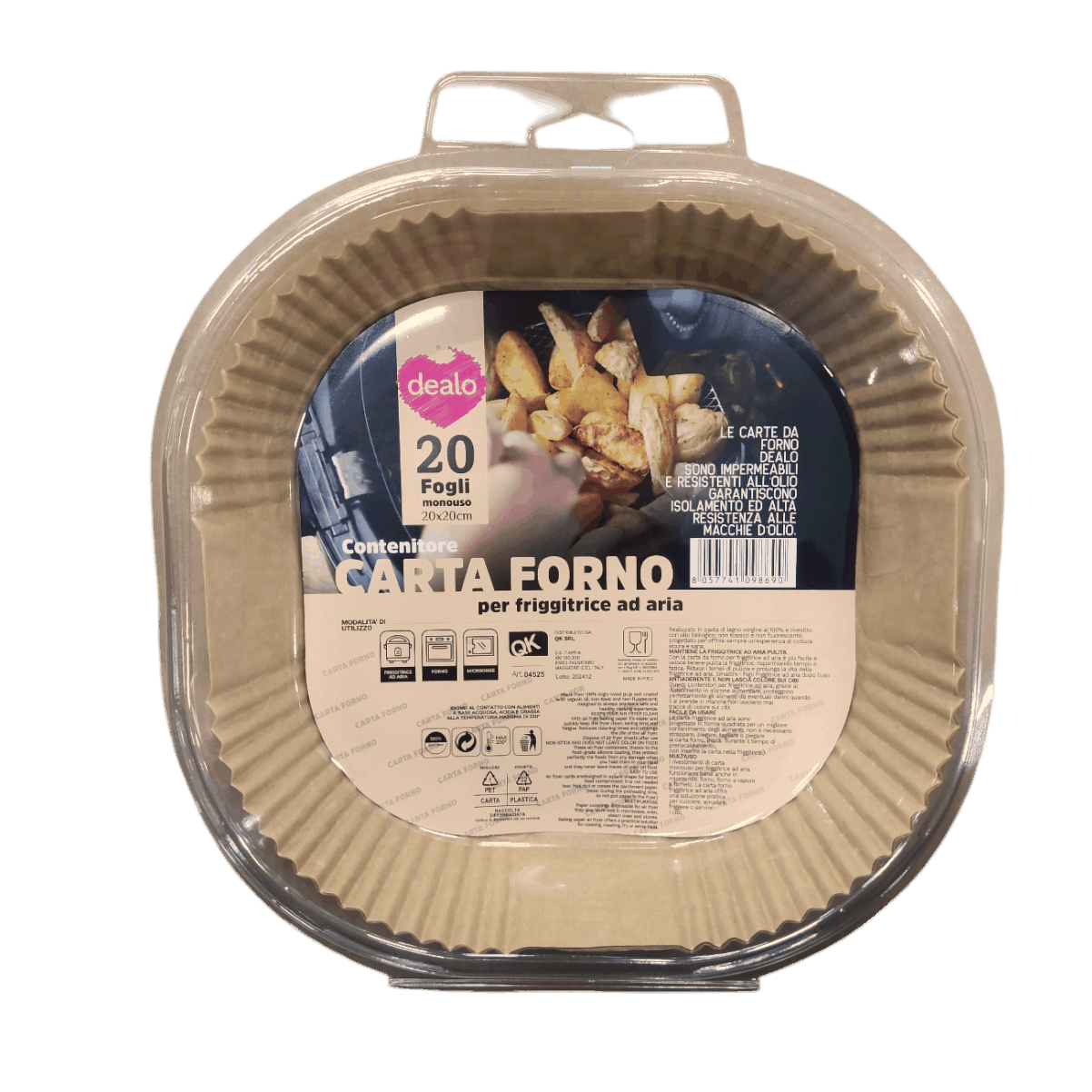 DEALO CONTENITORI IN CARTA FORNO 20 FOGLI 20x20 CM