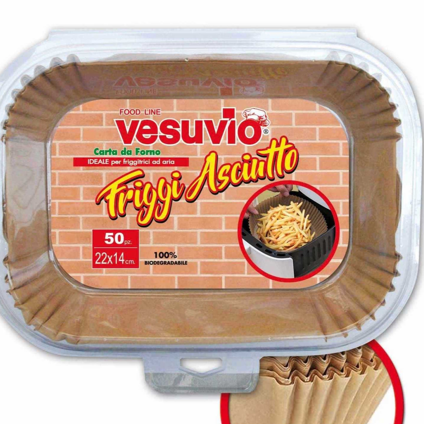 VESUVIO CONTENITORI IN CARTA FORNO RETTANGOLARI 22CM