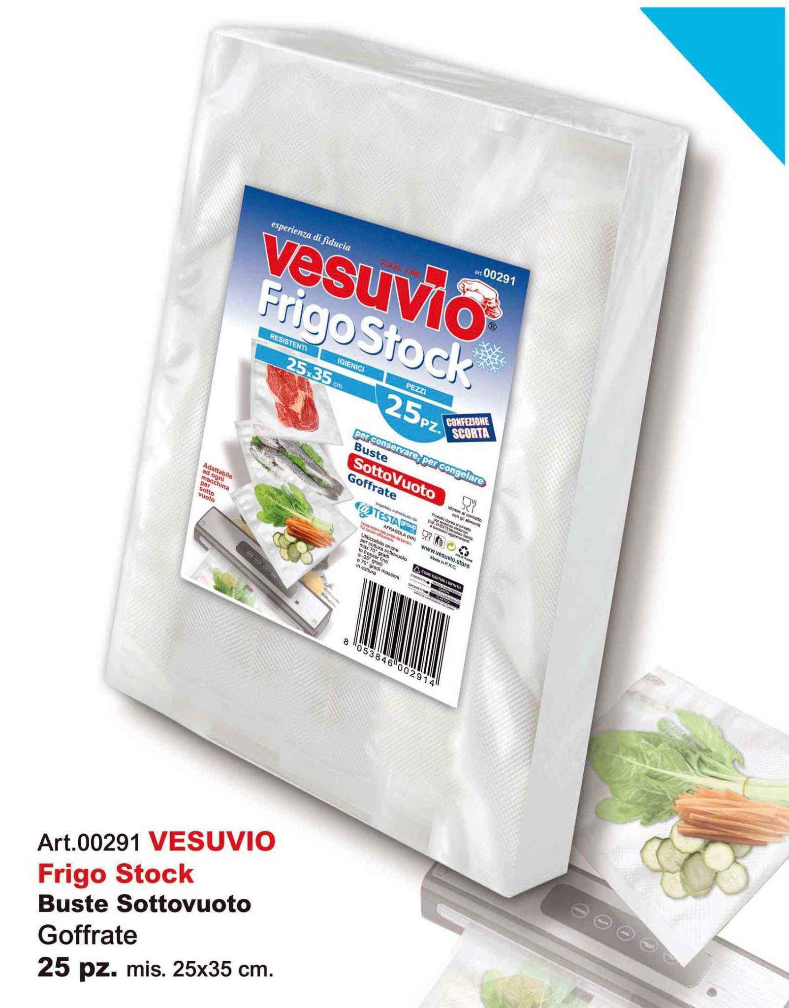 Vesuvio Sacchi Sottovuoto Frigorifero 25x35 25pz SACCHETTI ALIMENTI VESUVIO