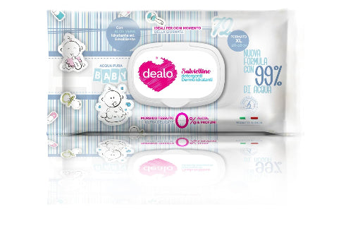 Dealo Salviettine igienizzanti Baby 72 Pz Acqua pura 99%