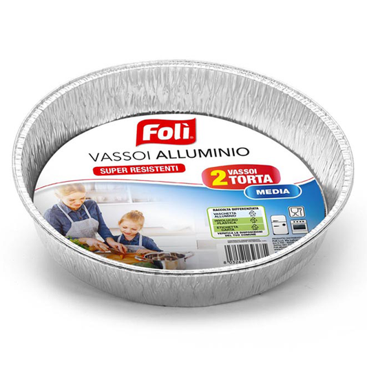 FOLI VASSOI ALLUMINIO TORTA MEDIA