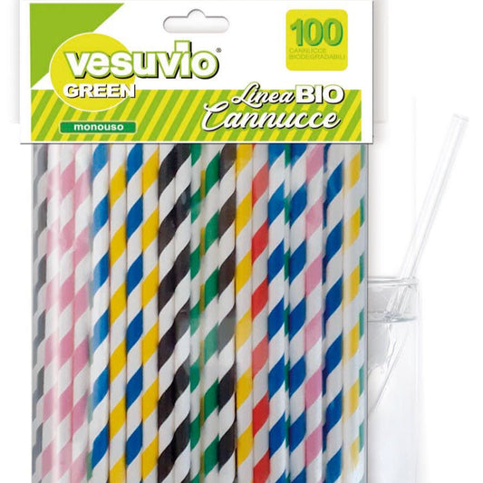 CANNUCCE CARTA 100PZ STRISCE VESUVIO