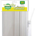 Vesuvio Cannucce Carta 100PZ Bianche TAVOLA MONOUSO VESUVIO