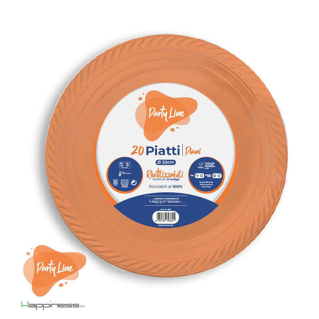PARTY LINE PIATTI MONOUSO COLORATI 22 CM TAVOLA MONOUSO LULU