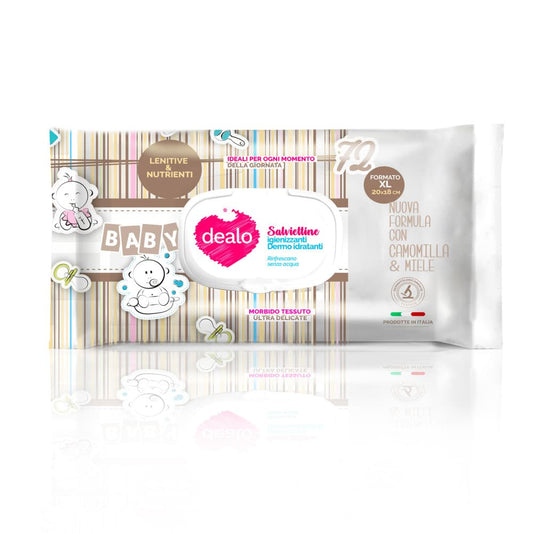 Dealo Salviettine igienizzanti Baby 72 Pz Camomilla e Miele