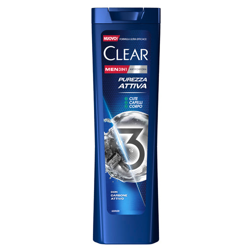 Clear Shampoo Men 225ml Purezza Attiva 3in1