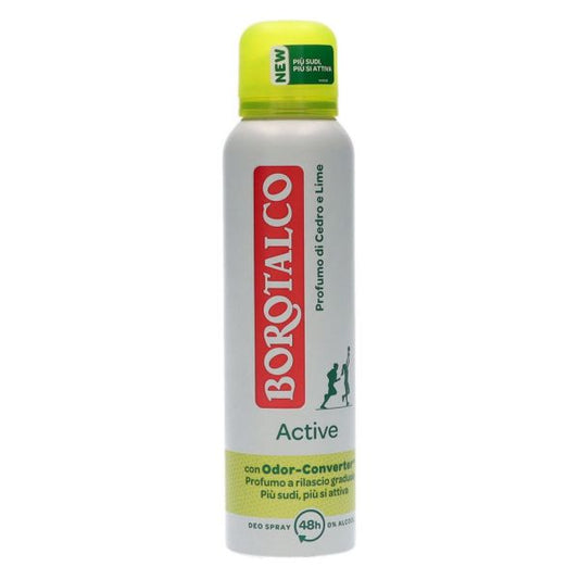 BOROTALCO DEODORANTE SPRAY 48H ACTIVE CEDRO E LIME 150 ML