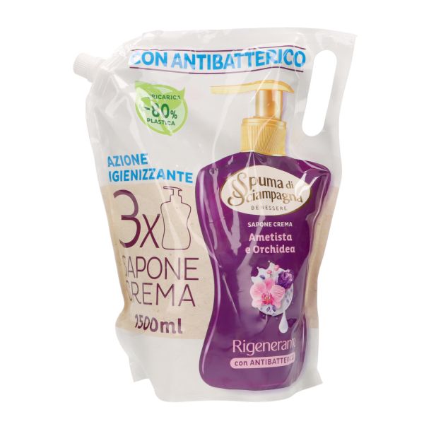 SPUMA DI SCIAMPAGNA RICARICA SAPONE AMETISTA E ORCHIDEA 1.5LT