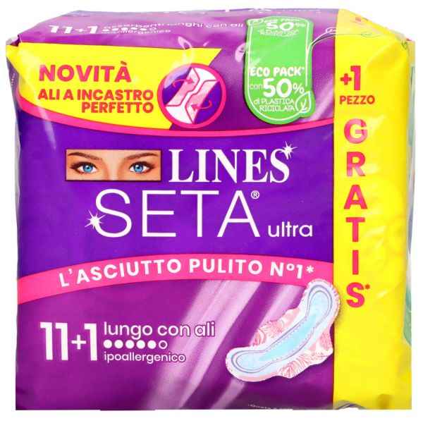 Lines Assorbenti Seta Ultra Lungo Con Ali Assorbenti LINES