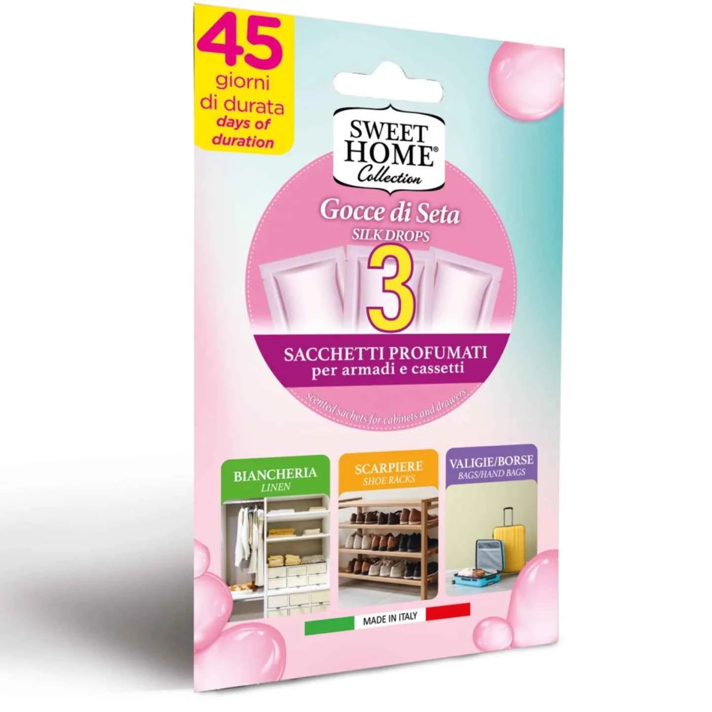 Sweethome Sacchetti Profumati x3 Goccie di Seta