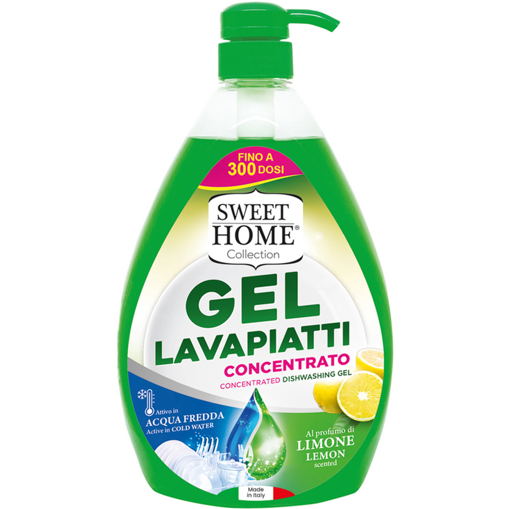Sweet Home Gel Lavapiatti Dispenser Limone 1000ML Detersivo piatti e stoviglie SWEET HOME
