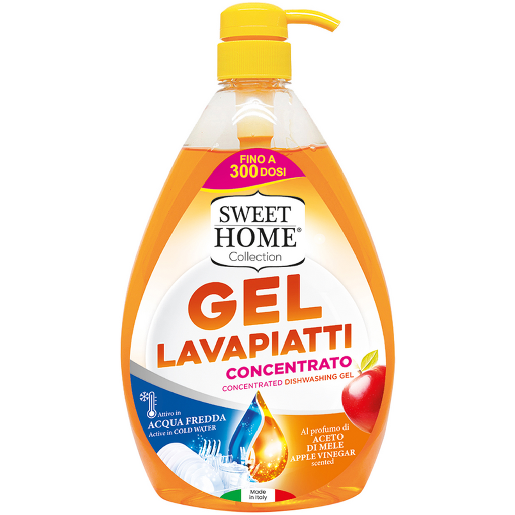 Sweet Home Gel Lavapiatti Dispenser Aceto Di Mele 1000ML Detersivo piatti e stoviglie SWEET HOME