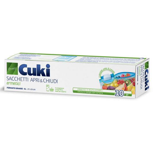 CUKI SACCHETTI APRI E CHIUDI GRANDE 10 PZ