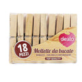 Dealo Mollette Bucato Legno 18PZ Accessori bucato DEALO