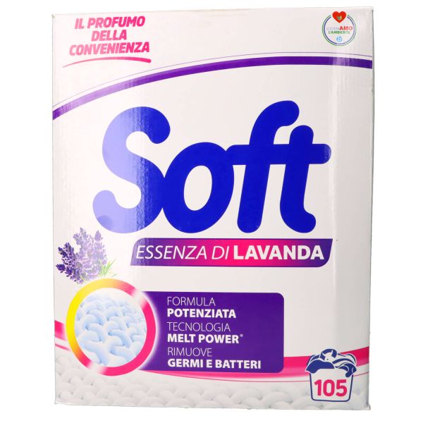 SOFT DETERSIVO IN POLVERE 105 LAVAGGI LAVANDA