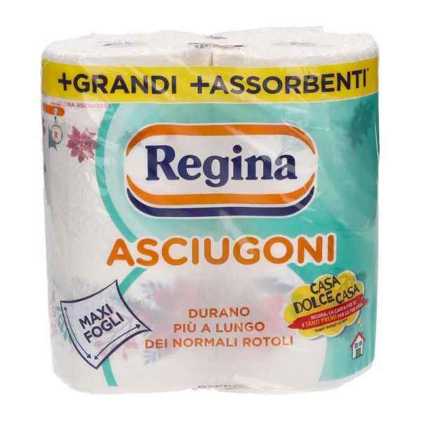 Regina Asciugatutto Cucina 2 Rotoli Maxi Fogli ASCIUGONI REGINA