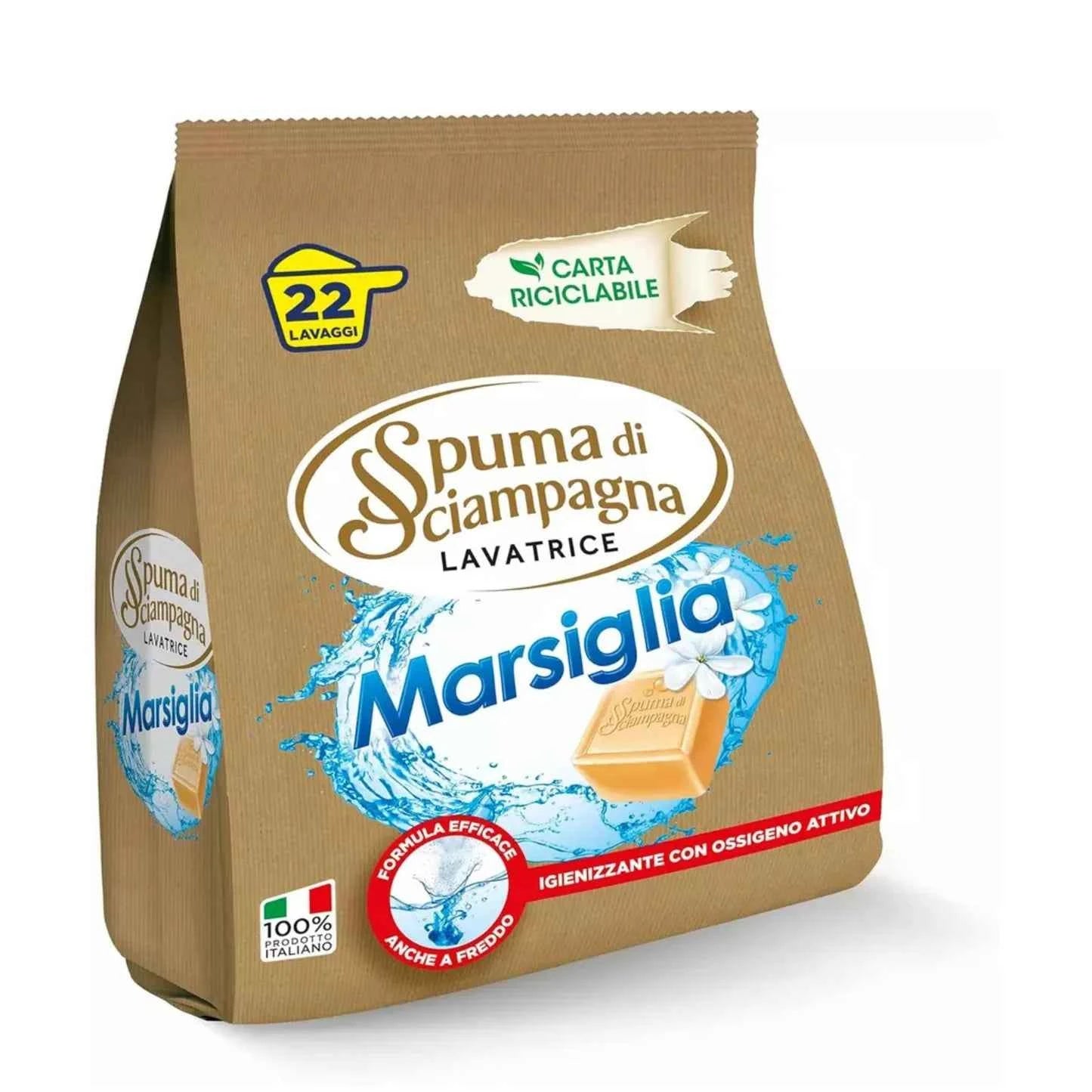 Spuma di Sciampagna Detersivo Polvere Marsiglia 22 Misurini Detersivo in polvere SPUMA DI SCIAMPAGNA