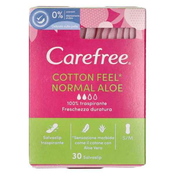 Carefree Proteggi Slip Cotton Feel Aloe Vera Ripiegato 30 Pezzi Proteggi slip CAREFREE