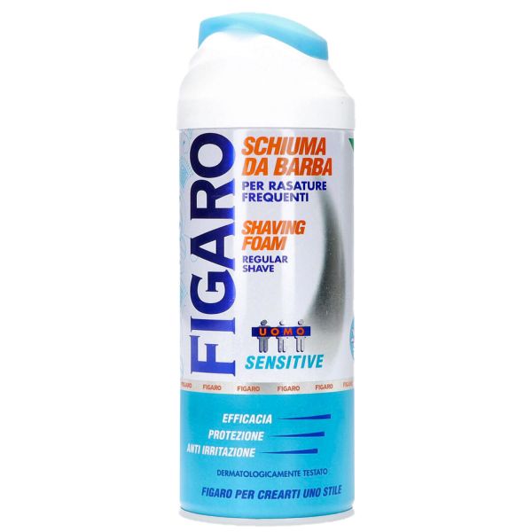 Figaro Schiuma Da Barba Sensitive 400ml Idrata e Protegge Schiuma e Gel barba FIGARO