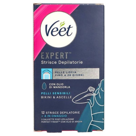 VEET STRISCE DEPILATORIE BIKINI E ASCELLE 12PZ PELLI SENSIBILI