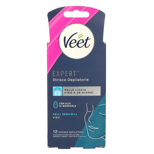 VEET STRISCE DEPILATORIE VISO 12PZ PELLI SENSIBILI