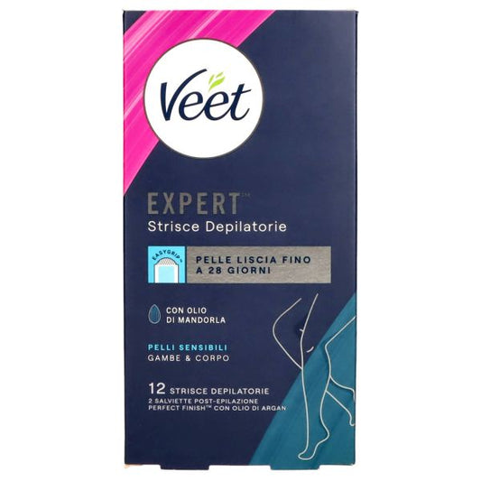 VEET STRISCE DEPILATORIE GAMBE E CORPO 12PZ PELLI SENSIBILI