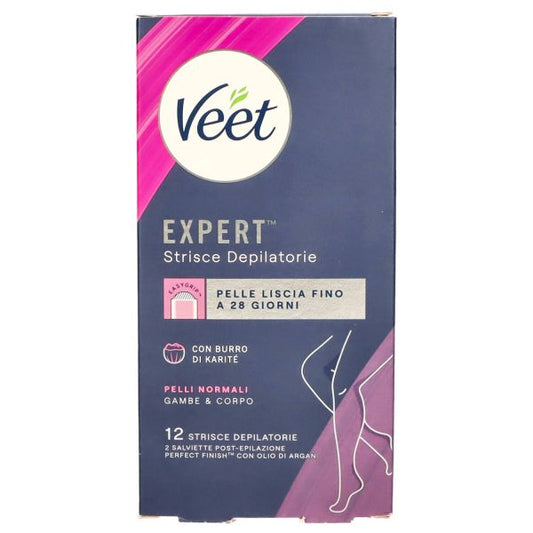 VEET STRISCE DEPILATORIE GAMBE E CORPO 12PZ