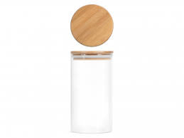 GLASS BARATTOLO C/COP.BAMBOO VARIE MISURE