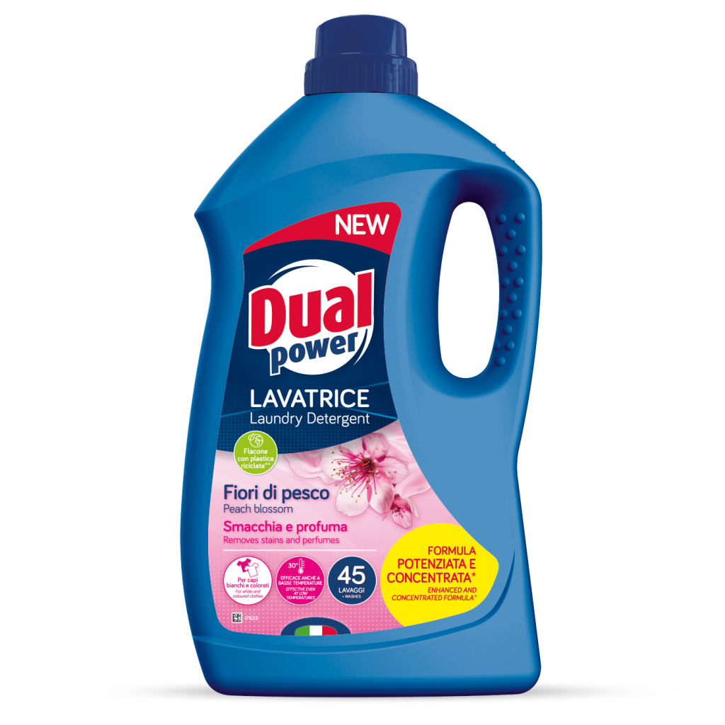 Dual Power Detersivo Lavatrice Fiori di Pesco 1,8lt