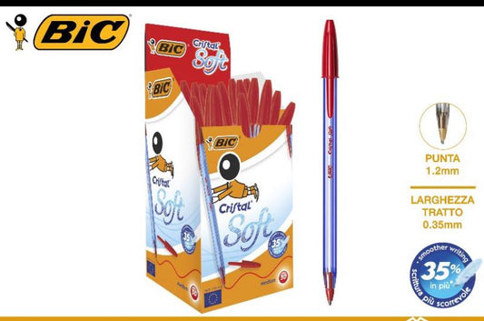 Bic Penna cristal soft rossa