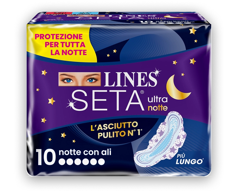 Lines Assorbenti Seta Ultra Notte Con Ali
